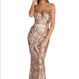 Beautiful Formal Rose Gold Sequin Dress